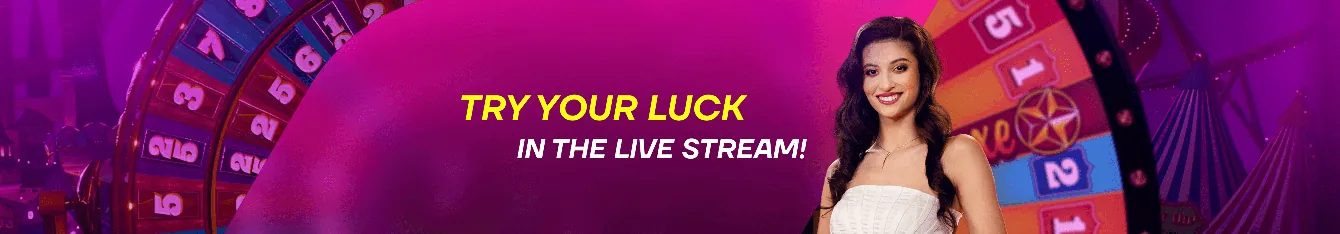 Live casino game show banner at Pariwin